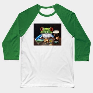 "Irish Pub Frog" - Frogs After Five collection Baseball T-Shirt